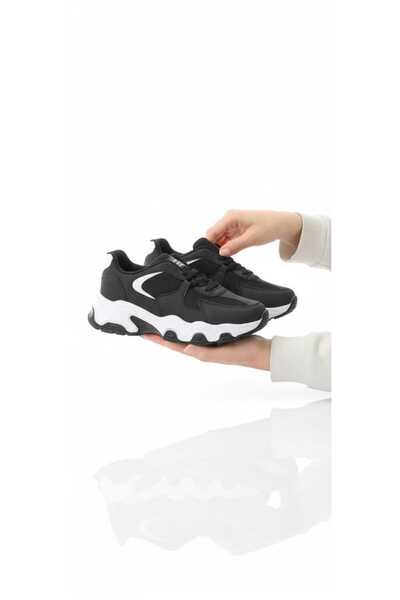 Moda Kadıköy Women's Black and White Orthopedic Sneaker Shoes