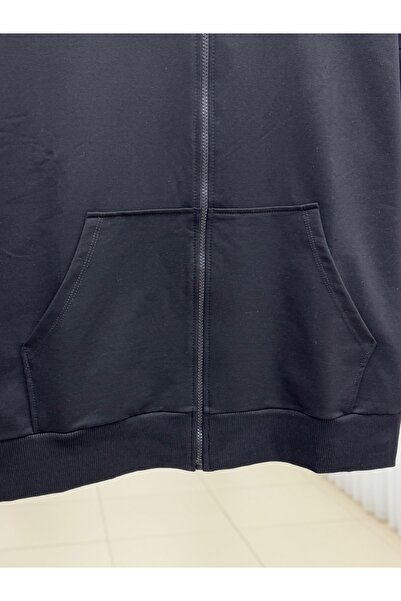 MİHRA STORE Dorora Two String Zippered Hooded Cardigan-Zi̇3099 Black