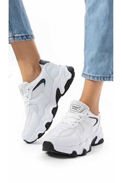 Moda Kadıköy Women's White Black Orthopedic Sneaker Shoes