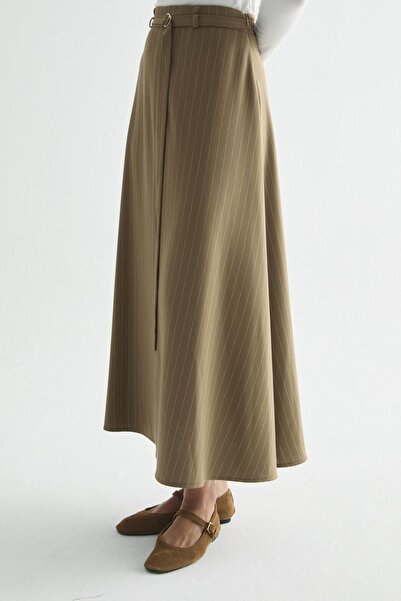 Zeyyen KEMER DETAYLI EVAZE ETEK OLIVE