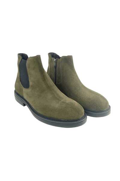 Oneka Shoes Men's Casual Chelsea Boots Green Suede 420525Cy1630