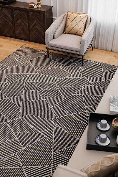Lorente Home Alegra Anthracite Woven Jute Non-Slip Base Sisal Rug Washable Entrance Carpet1841