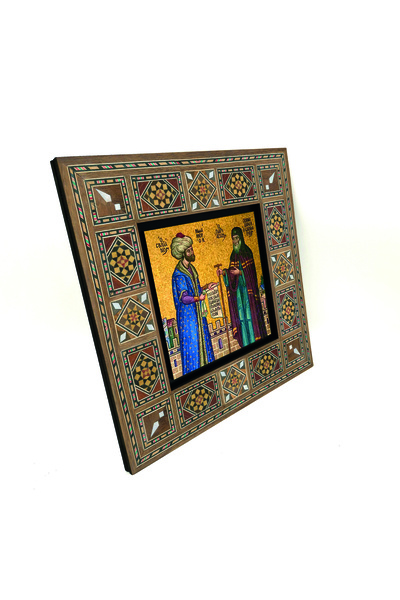 Sadrazam Fatih Sultan Mehmet și Patriarchul Ortodox Rumânian Mozaic imprimat ...