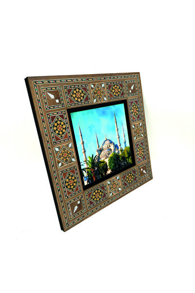 Sadrazam Mescita Sultanahmet cu imprimeu Tablo din lemn MDF Levant 20cm x 20c...