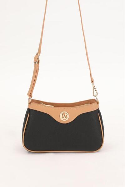 Levidor Zippered Honeycomb Pattern Women's Shoulder Bag 930210 Black - Camel