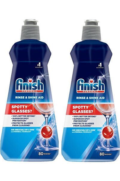 Finish Dishwasher Rinse Aid, Shine & Dry - 400 ml (Pack of 2)