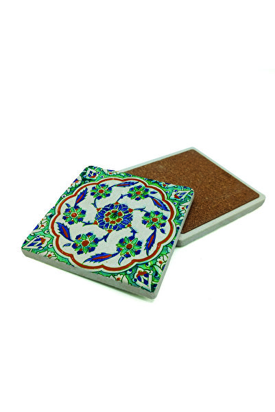 Sadrazam Ottoman chinese pattern (mesih mehmet pasha mosque) Printed natural stone coaster 10cm x 10cm |   Kd–18