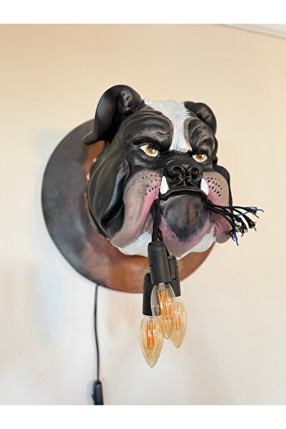 Jurjum Duvar Heykeli Dekoratif Köpek Duvar Lambası Ev dekorasyon heykel