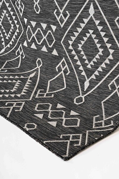 Lorente Home Alegra Anthracite Woven Jute Non-Slip Base Sisal Rug Washable Kitchen Carpet1851