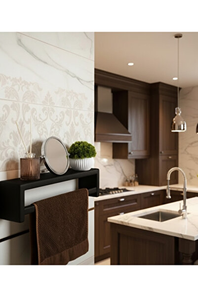 ATÖLYE DÜNYASI Dekoratif Ahşap Havluluk ve Uçan Duvar Rafı 40X11X11