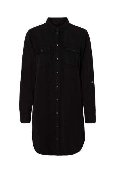 Vero Moda VMSILLA LS SHORT DRESS BLCK GA NOOS - Women