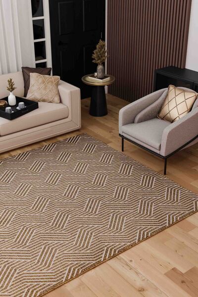 Lorente Home Alegra Brown Woven Jute Non-Slip Base Sisal Rug Washable Kitchen Carpet1835