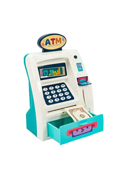 velve Jucarie interactiva ATM bancomat cu functii reale si sunete, albastru-g...