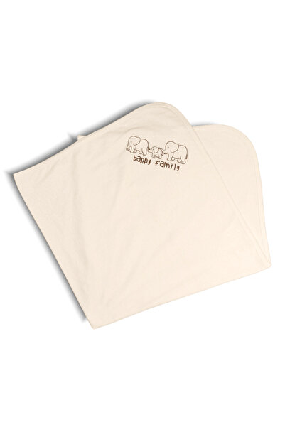 Kara Baby Paturica bebelusi, subtire, din bumbac, crem, "happy family"