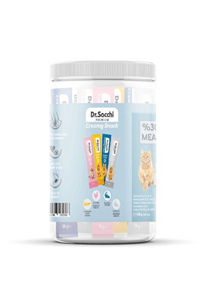 Dr. Sacchi Dr.Sacchi Kedi Creamy Snack 14 Gr Karışık- 30'Lu Kavanozz