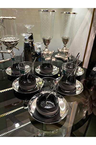 P&ORA PREMIUM KITCHEN PRODUCTS Wanelli̇ Blackli̇ne 18 Piece Tea Set