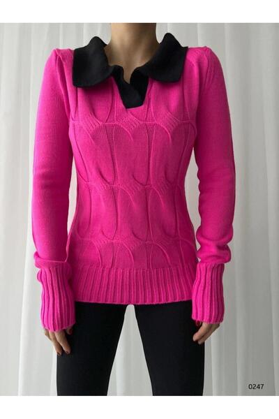 Modafeminen Polo Yaka Triko KazakTR0247 FÜŞYA