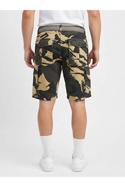STITCH by MH Men's Army Print 6 Pocket Short With Belt