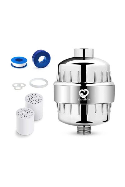 Generic Coralblue 15 Stage Shower Filter with Dual Cartridge - Shower Head Fi...