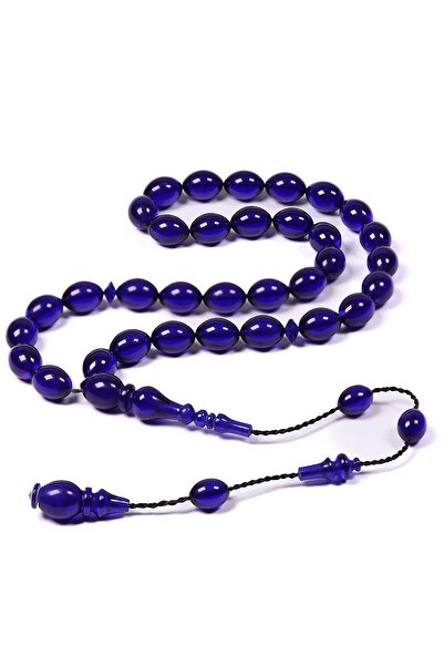 TESBİHKENTİ Midnight Blue Mahmut Başkale Series Fire Amber Prayer Beads