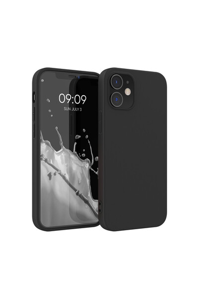 KWmobile Case for Apple iPhone 12 / iPhone 12 Pro, Silicone, Black, 53938.47