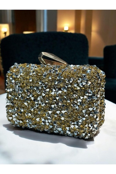 Levidor Square Stone Evening Dress Handbag 930190 Yellow