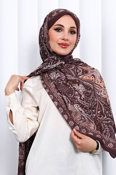 İmajButik Brown Patterned Cashmere Shawl
