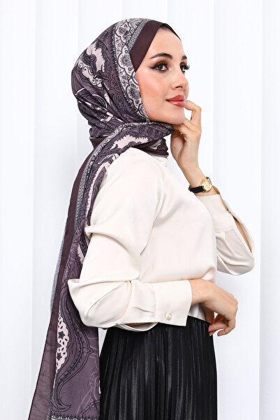 İmajButik Brown Patterned Cashmere Shawl