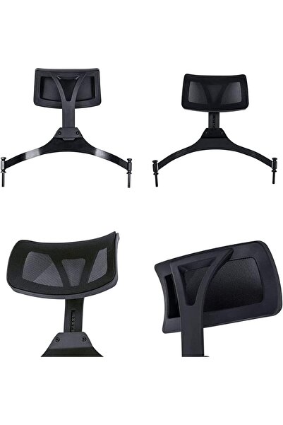 genric Adjustable Ergonomic Headrest Attachment for Office and Makeup Chairs - Black Mesh