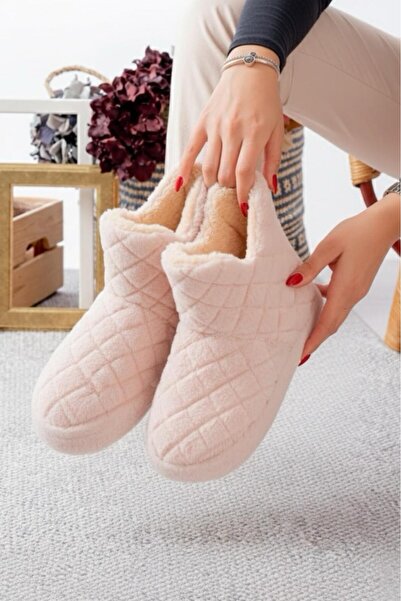 Oksit Ness Women's Home Boots Plush Home Slippers No Sound Sole Warm Stylish Furry Slippers Home Boots