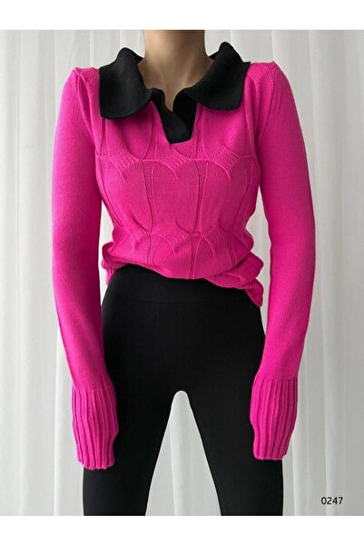 Modafeminen Polo Yaka Triko KazakTR0247 FÜŞYA