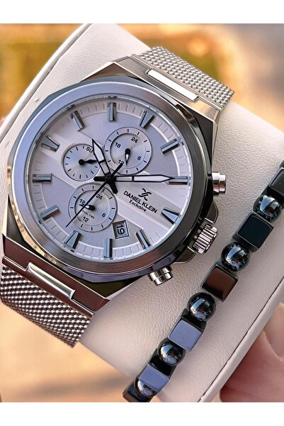 Daniel Klein Men's Wristwatch 30 Meters Water Resistant Steel Band + Bracelet Gift Vs.Blkt.0683