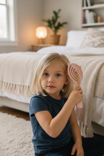 Lasve New Season Keops Children's Hair Brush with Cat Figure and Patterns