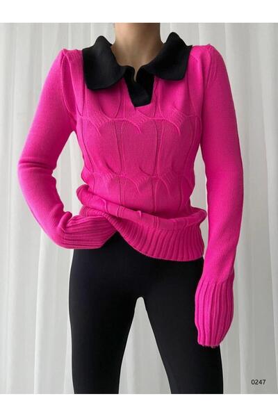 Modafeminen Polo Yaka Triko KazakTR0247 FÜŞYA