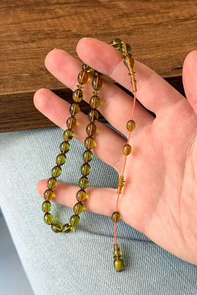 TESBİHKENTİ Mahmut Başkale Series Green Fire Amber Prayer Beads
