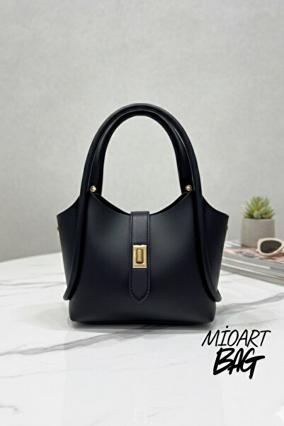 MioArt Kilit Detaylı Tote Mini El Ve Omuz Çantası