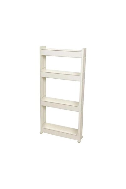 Altabi Slim Organizer 4 Katlı Plastik Banyo / Mutfak Düzenleyici Raf – Beyaz (49,5 × 14 × 101 cm)