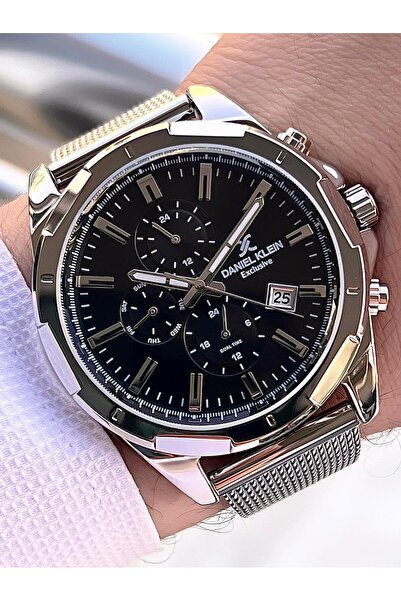 Daniel Klein Men's Wristwatch 30 Meters Water Resistant Steel Band + Bracelet Gift Vs.Blkt.0685