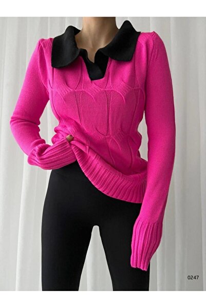 Modafeminen Polo Yaka Triko KazakTR0247 FÜŞYA