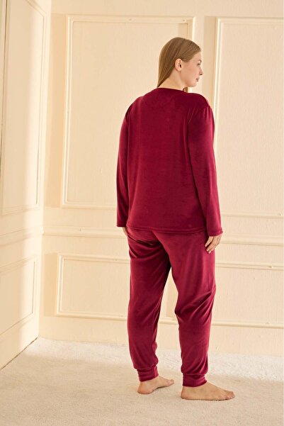 Mihra 13212R2700 Battal Velvet Cuff Leg Pajama Set