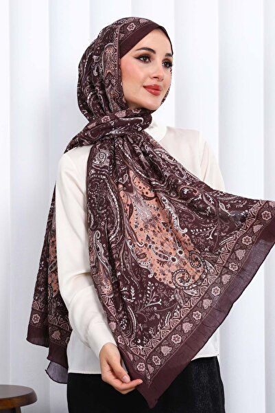 İmajButik Brown Patterned Cashmere Shawl