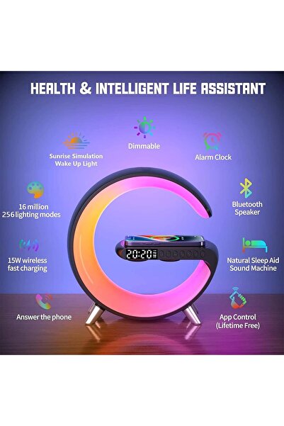 TheMohrim Smart Multi-Functional Wireless Charger Atmosphere Lamp (Black)