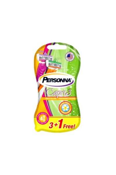 Personna Capri 3-Blade Women's Razor Blades with Vitamin E and Shea Butter 3+1 Pack