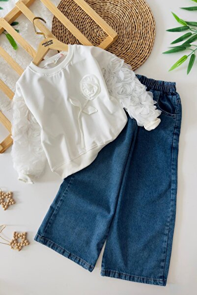 Minigimin Cicileri Set de 2 piese pentru fetiță cu pantaloni din denim cu det...