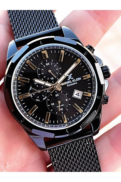 Daniel Klein Men's Wristwatch 30 Meters Water Resistant Steel Band + Bracelet Gift Vs.Blkt.0686