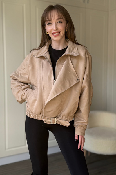Dilay Gökoğlu Butik Suede Biker Jacket
