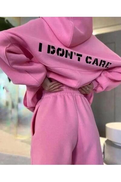 RAWEA FASHİON Embroidered Three Thread Sweat Suit - Pink