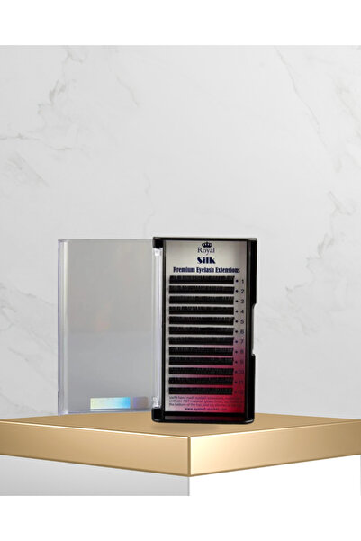 Royal Premium Silk Eyelash Extensions – Individual, Curvature B, Thickness 0.12 mm, Length 12 mm