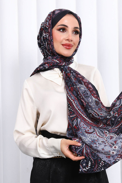 İmajButik Black Patterned Cashmere Shawl