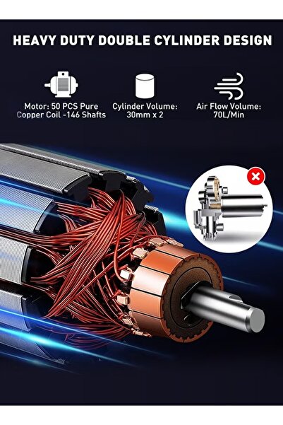 Primo Plus منفاخ إطارات رقمي لقياس الضغط - احترافي لسيارات الدفع الرباعي والشاحنات والطرق الوعرة